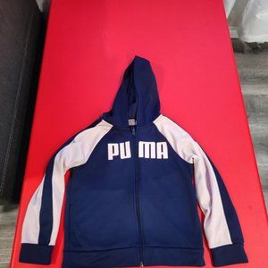 Puma zipp up hoodie navy-pink girl size 6X